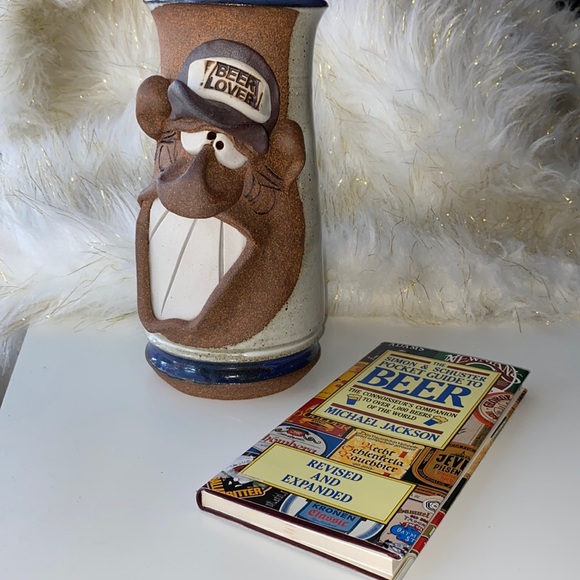 VINTAGE STONEWARE MAHON FACE MUG BEER LOVER FUNNY SIGNED HANDMADE Fathers Day - Picture 2 of 11